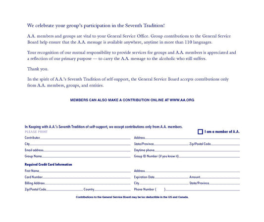 GSO Contribution Envelope