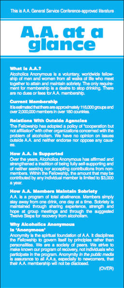 A.A. at a glance